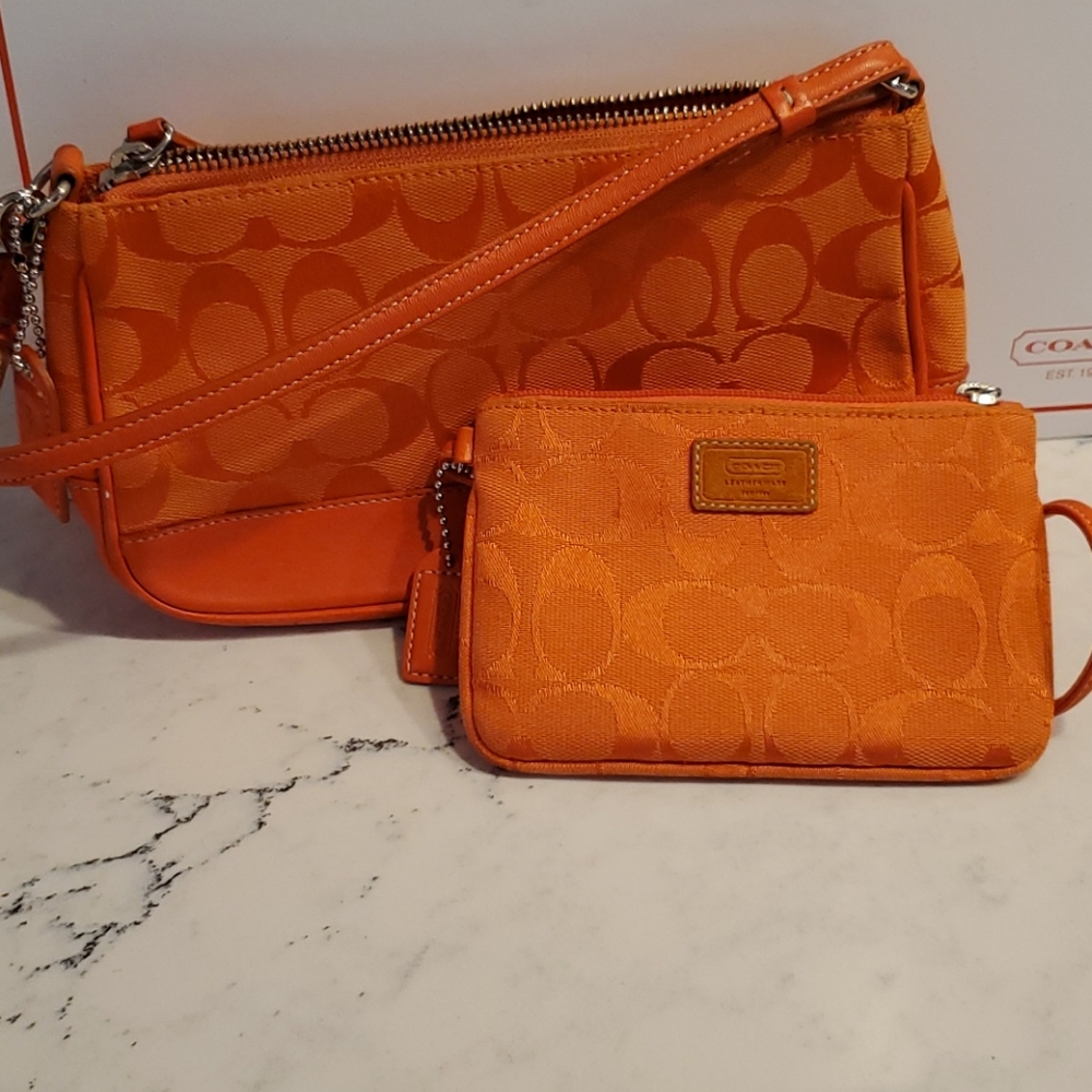 Coach shoulder bag and matching wristlet